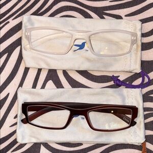 2.5+ Stylish Reader Eyeglasses Set in White and Brown